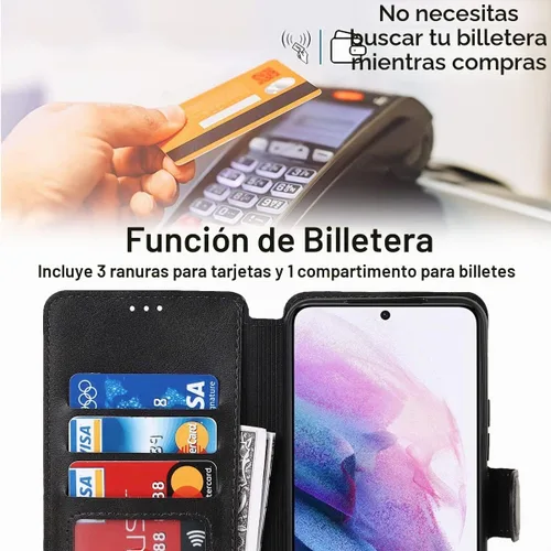 Vista 2 de QLTYPRI Funda tipo cartera para Samsung Galaxy A14 4G/5G, color negro