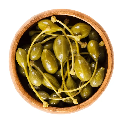 Vista 4 de Sanniti Caperberries españolas (Bayas de alcaparra) en vinagre y salmuera de sal - 33.5 oz