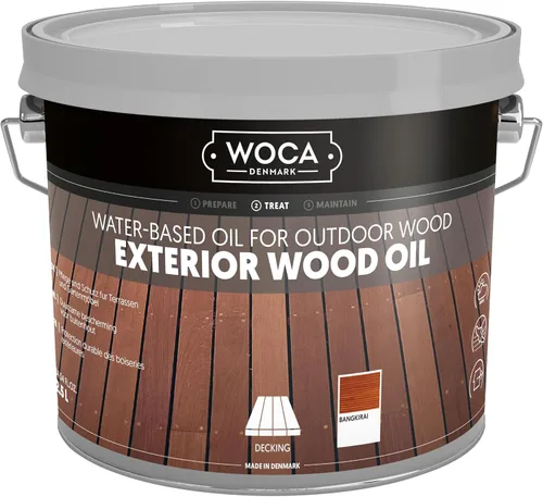 Vista 7 de WOCA Comprobador de aceite de madera exterior de Dinamarca, aceite penetrante a base de agua para superficies de madera al aire libre, muestra