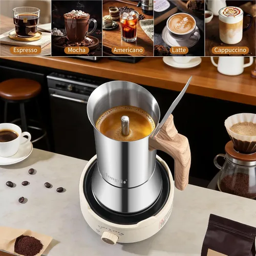 Vista 6 de Mongdio Olla Moka de acero inoxidable, cafetera espresso para estufa, cafetera percoladora, cafetera italiana espresso greca para camping, viajes