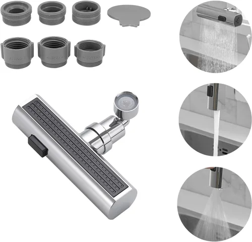 Vista 10 de Extensor de grifo de cascada de cocina, adaptador de grifo de cocina antisalpicaduras, giratorio universal de 360°, accesorios de repuesto de grifo