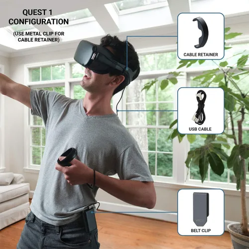 Vista 3 de VRGE - Kit organizador de batería USB para Oculus Quest
