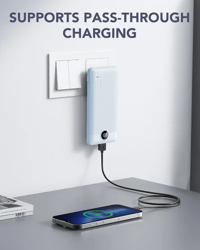Vista 2 de Cargador portátil, Banco de energía VRURC Enchufe de pared de CA Azul