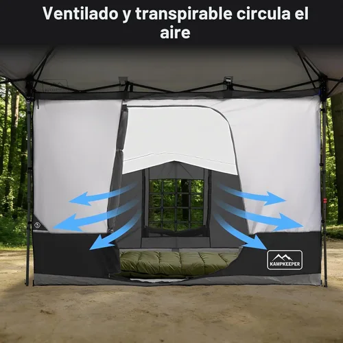 Vista 7 de KAMPKEEPER Side Tent,1/2 Person Camping Tent for 10' x 10' Pop Up Canopy