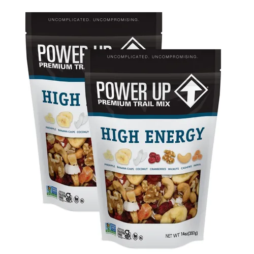 Vista 15 de Power Up Mega Omega Trail Mix Gourmet Nut - Bolsa de mezcla de frutos secos, 14 onzas