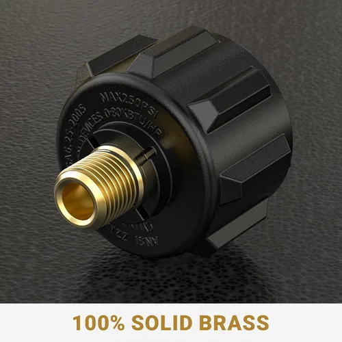 Vista 2 de onlyfire 5040 QCC1 Acme Nut Adaptador de montaje de gas propano con rosca macho de 1/4 pulgadas, latón