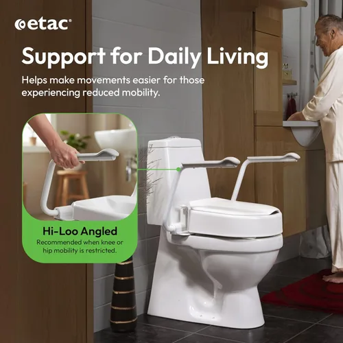 Vista 6 de Etac Hi-Loo - Asiento de inodoro elevado con brazos para ancianos, 4