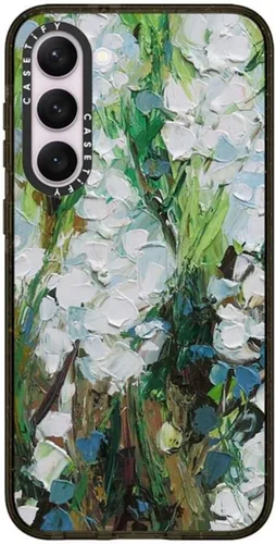 Vista 145 de CASETiFY Funda de impacto para Galaxy S22+ - Adhesivo Aries Moross, color negro transparente