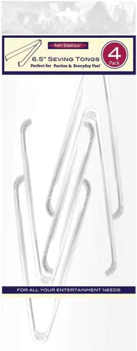 Vista 3 de Party Essentials Pinzas de plástico para servir de 6.5 pulgadas, 4 unidades, transparentes