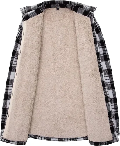 Vista 3 de Chaqueta de franela con forro polar para mujer, forro polar Sherpa