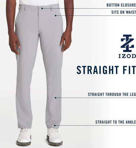 Vista 6 de IZOD Pantalones de golf Swingflex de corte recto sin pinzas para hombre