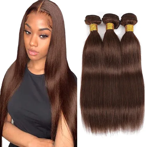 Vista 151 de Color 30 paquetes de cabello humano marrón onda del cuerpo paquetes 8 10 12 pulgadas brasileño virgen Remy extensiones de cabello humano doble trama