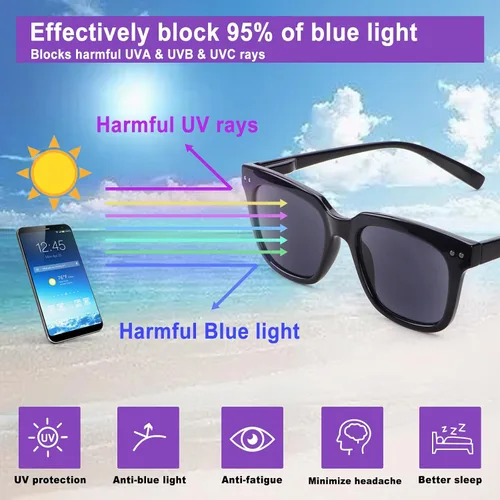 Vista 5 de Paquete de 6 lentes de lectura de moda para mujeres y hombres, bloqueo de luz azul, lectores cuadrados de gran tamaño con bisagra de resorte