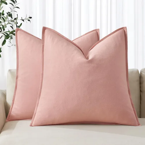 Vista 58 de MIULEE - Juego de 2 fundas de almohada decorativas de lino, estilo bohemio, rústico, neutral, para sofá, cama, 16 x 16 pulgadas, color marrón