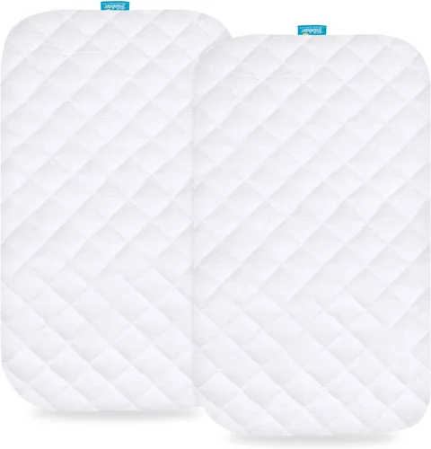 Vista 2 de Funda impermeable para colchón de moisés, viscosa hecha de bambú y sábanas de moisés compatibles con KoolerThings (3 en 1) moisés de bebé, sábanas