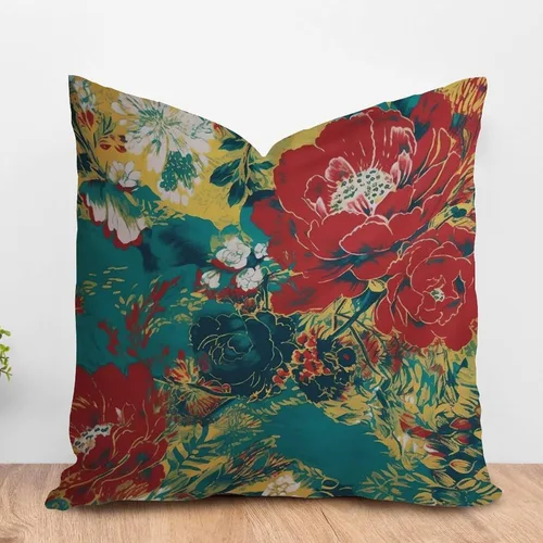 Vista 12 de ArogGeld Funda de almohada blanca con flores chinoiserie, funda de almohada para sofá, diseño floral verde y blanco, funda de almohada de lino A-12
