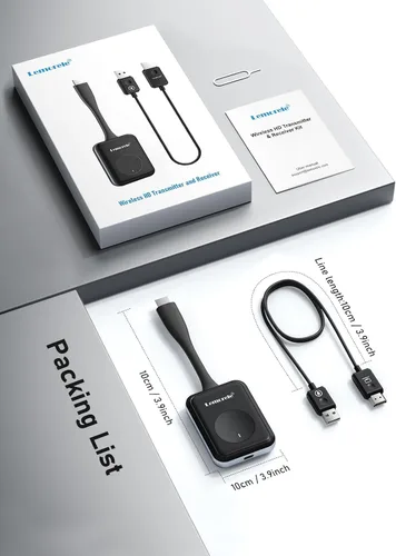 Vista 8 de Lemorele Transmisor y receptor HDMI inalámbrico Kit extensor HDMI portátil, Plug & Play 2.4/5G Rango de 164 pies 1080P HD, hasta 8 transmisores