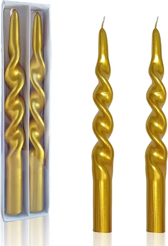 Vista 17 de Candelabros en espiral verde y velas cónicas verdes - Gedengni 7.5 pulgadas Velas cónicas cortas y encantadoras con diseño retorcido, velas sin