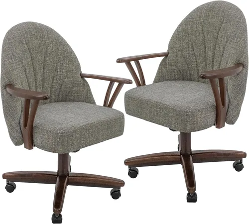 Vista 36 de Chromcraft Juego de 1 sillas giratorias inclinables, sillas con ruedas para sala de cocina