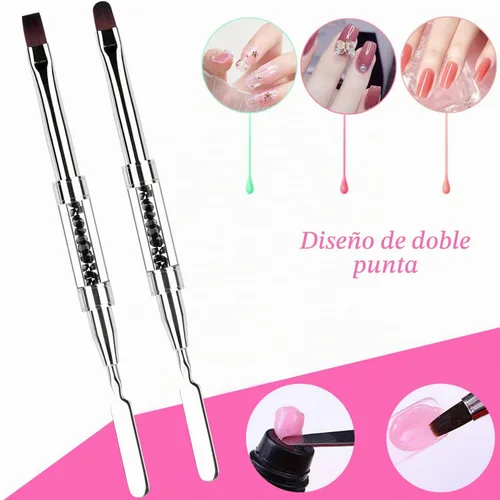 Vista 2 de 2 cepillos de uñas de gel y recogedor de uñas de gel de doble punta