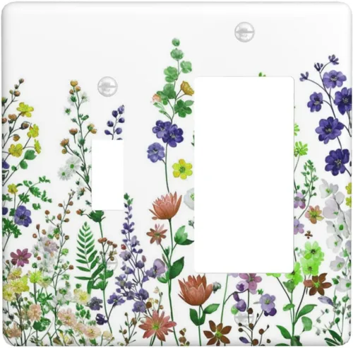 Vista 15 de Cubiertas de pared de lodge rústico retro con diseño de osos, ciervos y animales salvajes. Placas de pared dúplex simples para interruptor de luz.