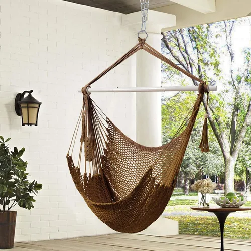Vista 3 de Lazy Daze - Silla colgante de cuerda para columpio, silla de hamaca de Natural