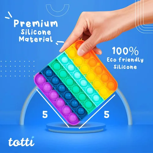 Vista 6 de Totti Pop Fidget juguete satisfactorio grande Push Pop Bubble Fidget juguete sensorial alivio del estrés y la ansiedad, regalo novedoso para niños