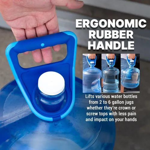 Vista 3 de TERA PUMP Mango ergonómico para jarra de agua Portabotellas de agua potable, mango de fácil agarre, para 3 a 5 galones