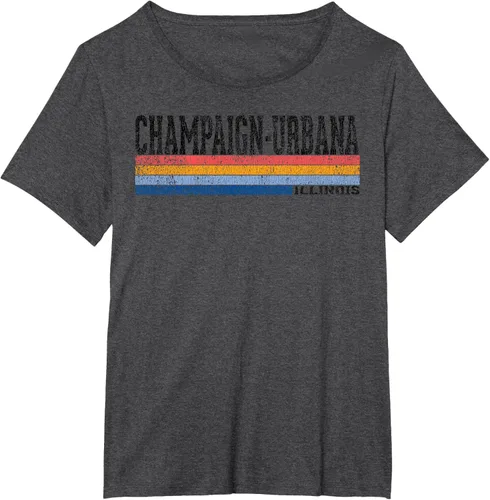 Vista 35 de clásico 1980s estilo champaign-urbana Illinois T Shirt, hombre 2XL, Blanco