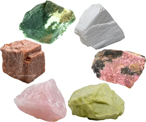 Vista 30 de Amazing Gemstone Cristales para manifestación de ansiedad, juego de 6 cristales curativos de amatista, sodalita, labradorita, angelita, granate