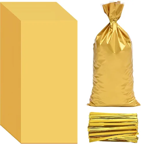 Vista 19 de Lecpeting 100 bolsas de celofán, bolsas de plástico para dulces con lazos giratorios para envoltura de regalo, cumpleaños, boda, baby shower