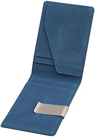 Vista 3 de Billetera de cuero mágico con clip de moda para hombre