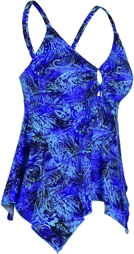 Vista 2 de Firpearl - Traje de baño tipo tankini, holgado, para mujer, con espalda cruzada, talla extra-grande.