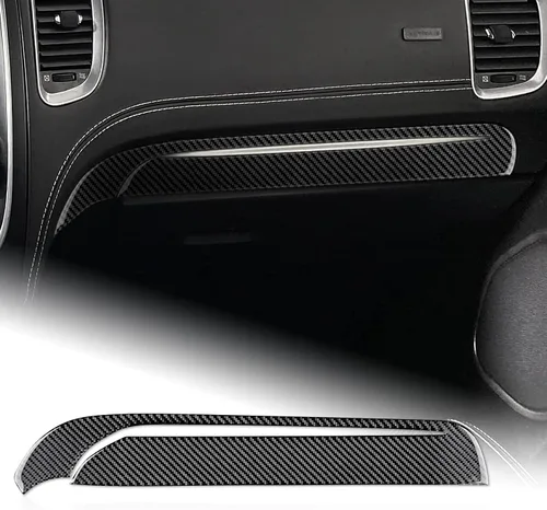 Vista 24 de AIRSPEED Cubierta de panel de palanca de cambios de fibra de carbono, calcomanía para consola central interior para Dodge Durango 2018 2019 2020