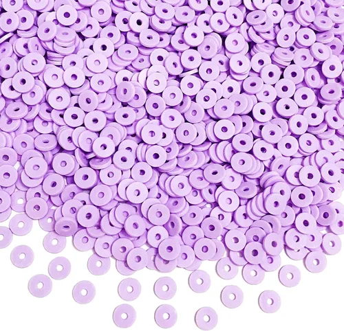 Vista 8 de 5000 cuentas de arcilla gris oscuro de arcilla polimérica Heishi cuentas espaciadoras planas redondas para pulseras, aretes, collares, manualidades