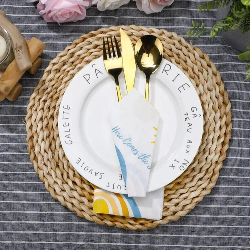 Vista 3 de Fulmoon 100 servilletas de decoración de baby shower con texto en inglés «Here Comes the Son» (Here Comes the Son), servilletas desechables
