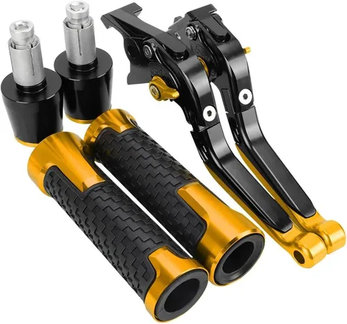 Vista 5 de Clutch For FZ8 FZ-8 2010-2018 Motorcycle Adjustable Folding Brake Clutch Levers Handgrip Handlebar Grips Ends Accessories Brake Handle(Black Black)