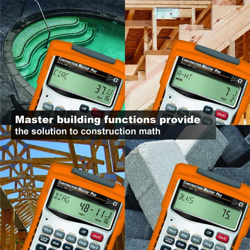 Vista 4 de Calculated Industries Construction Master Pro Advanced Construction Math - Calculadora de fracciones de pies y pulgadas + paquete de escala
