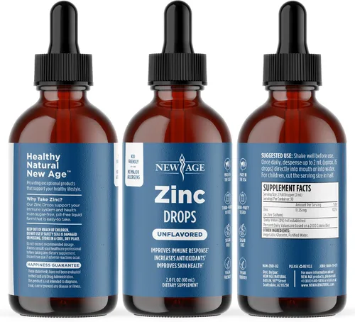 Vista 7 de NEW AGE - Gotas de zinc líquido para todas las edades – Sulfato de zinc para apoyo inmunológico, vegano, sin OMG y sin gluten, suministro para 30
