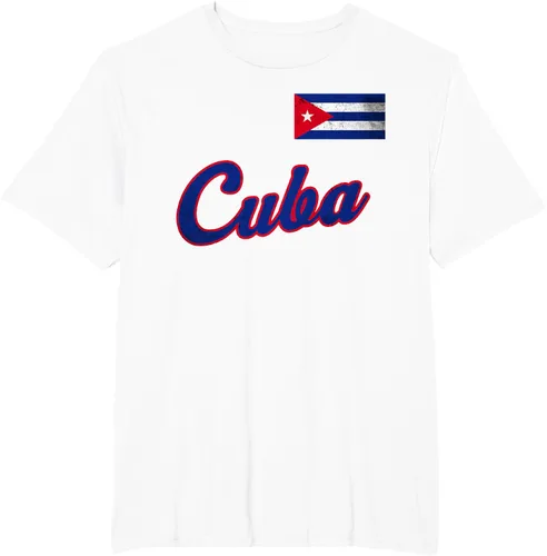 Vista 10 de Camiseta cubana con bandera de béisbol de Cuba 2023, Negro