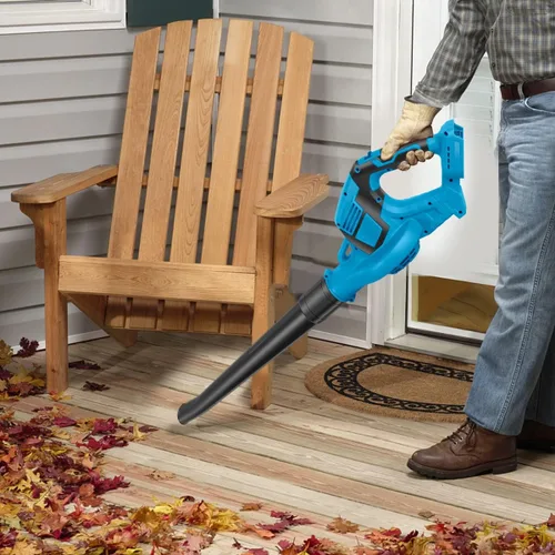 Vista 4 de Soplador de hojas inalámbrico soplador de hojas eléctrico profesional ligero funciona con pilas soplador de hojas de aire para césped patio jardín