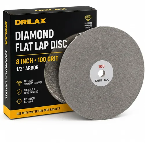 Vista 11 de Drilax Disco de regazo plano de diamante de 8" grano 80 para molienda gruesa Cenador de 1/2" • Piedra preciosa • Vidrio • Moldeo de piedra •