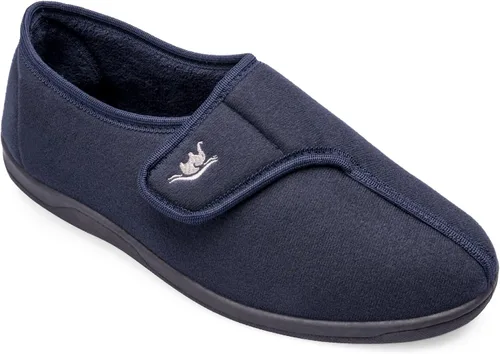 Vista 4 de EuropeanSoftest - Pantuflas de espuma viscoelástica 80-D con cierre ajustable, cómodas y cálidas de forro polar para artritis, edema, cierre