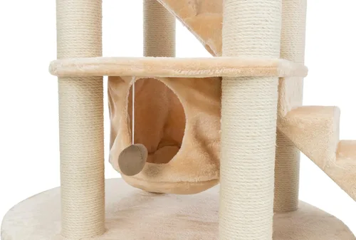 Vista 4 de TRIXIE Elsa - Torre para gatos con postes rascadores, hamaca, escaleras, plataforma superior, pompón colgante beige