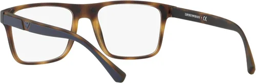 Vista 6 de Emporio Armani Mens EA4115 Rectangular Eyewear Frames With Two Interchangeable Sun Clip-ons Habana mate/transparente/marrón degradado/azul espejado