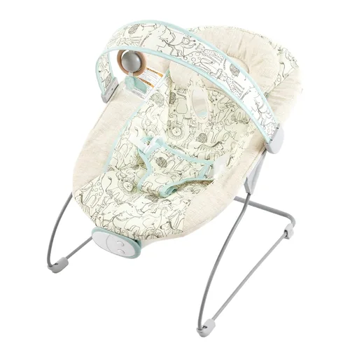 Vista 13 de Bouncer para bebés, asiento hinchable para bebés con música y vibraciones, balancín portátil para recién nacidos