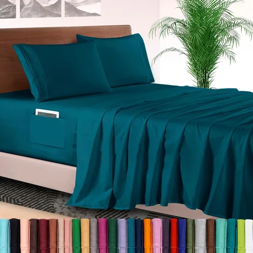 Vista 50 de Elegant Comfort - Juego de sábanas de lujo de 4 piezas - Ropa de cama de lujo de 1500 hilos, calidad de hotel prémium, microfibra, resistente a