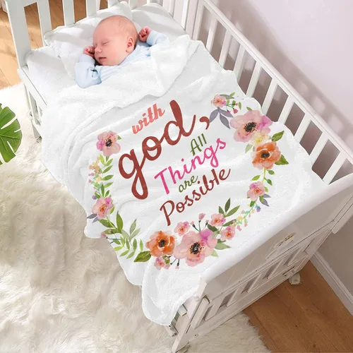 Vista 2 de Mantas de versículo bíblico de franela de felpa suave para niños, manta ligera para aire acondicionado para niños, decoración de sofá, habitación