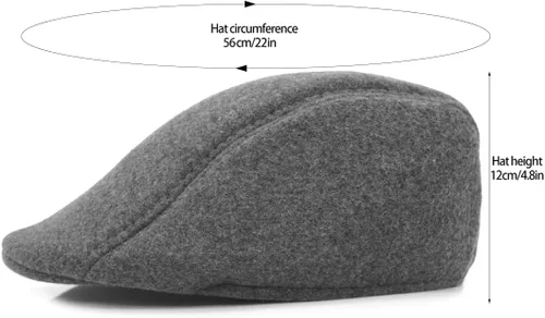 Vista 7 de Ivy Newsboy - Gorra plana estilo Gatsby, gorra clásica para conducir Gris