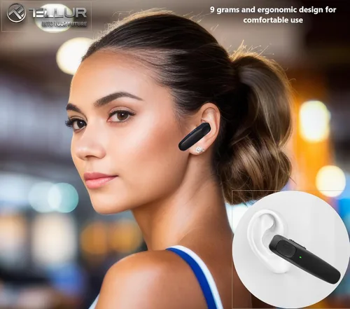 Vista 8 de TELLUR Auriculares Bluetooth VOX 155, auricular manos libres USB-C, multipunto dos dispositivos simultáneos, voz HD dos micrófonos para supresión